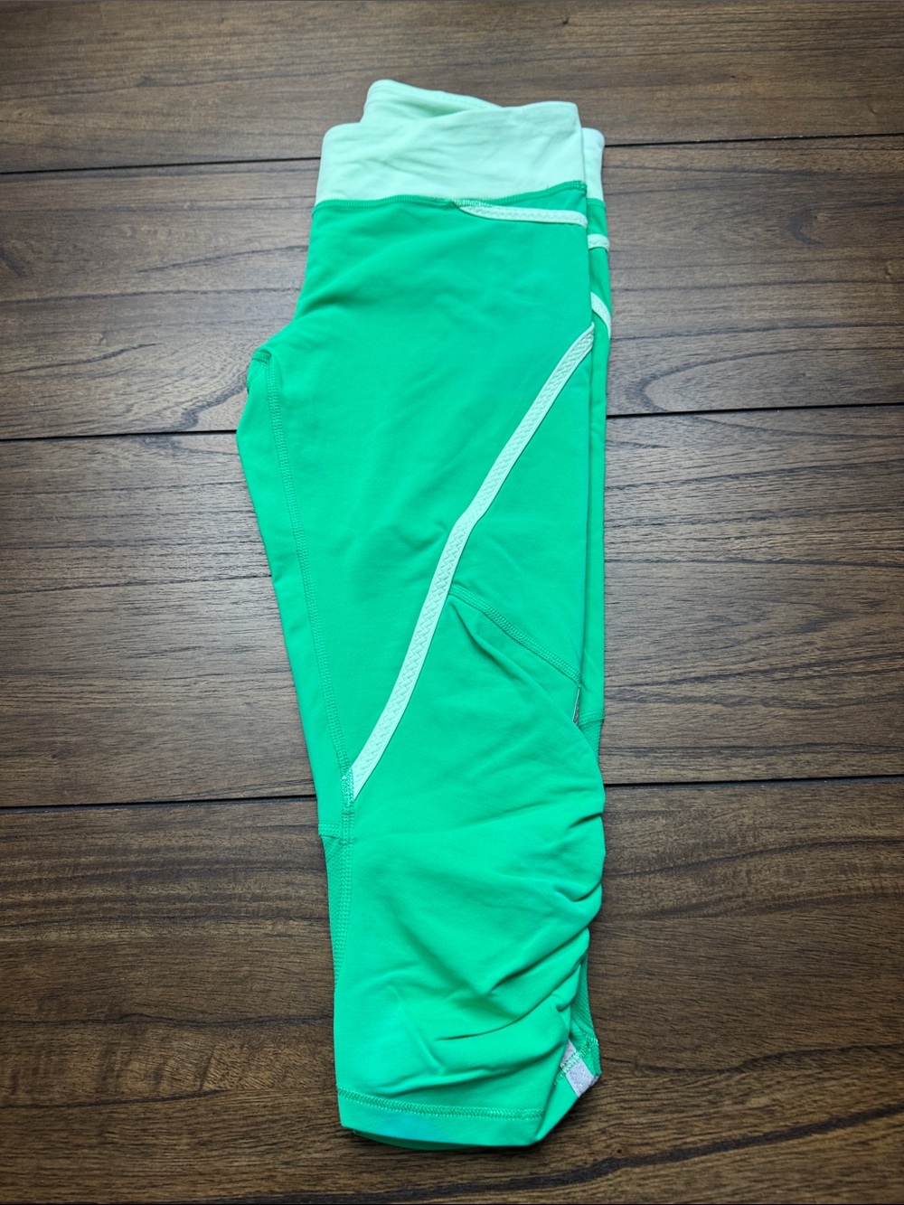 lululemon athletica Bright Green Kids' Leggings with Cream Waistband